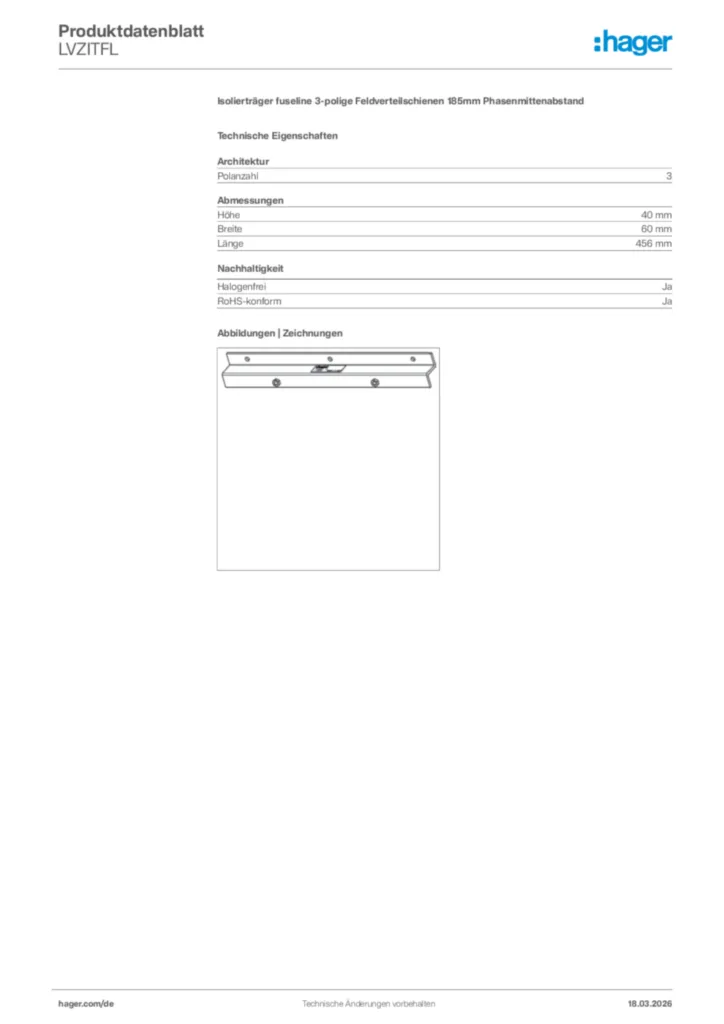 Bild Hager Produktdatenblatt LVZITFL | Hager Deutschland