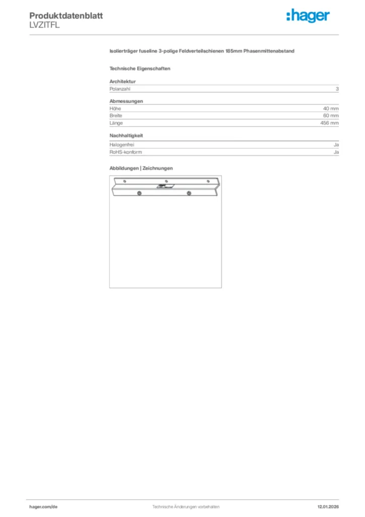 Bild Hager Produktdatenblatt LVZITFL | Hager Deutschland