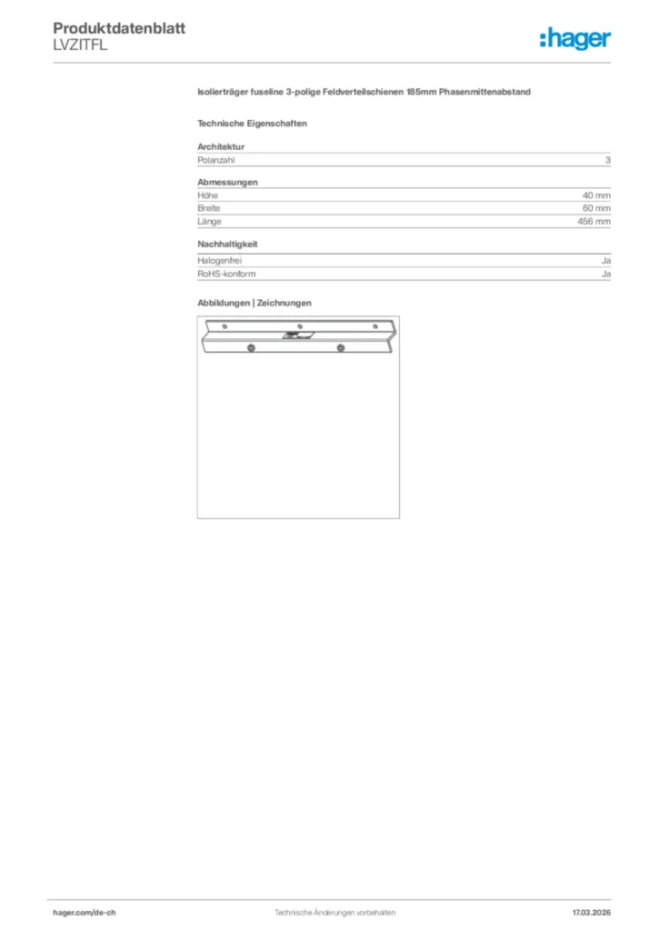 Bild Hager Produktdatenblatt LVZITFL | Hager Schweiz