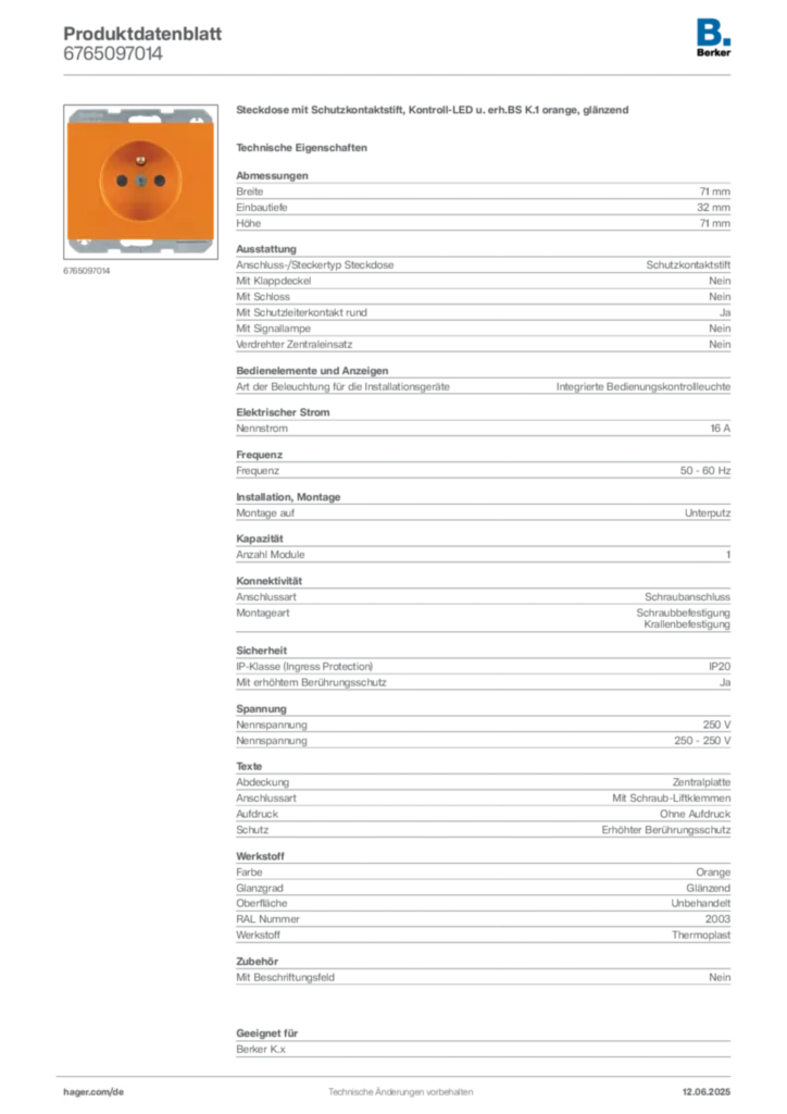 Berker Produktdatenblatt 6765097014