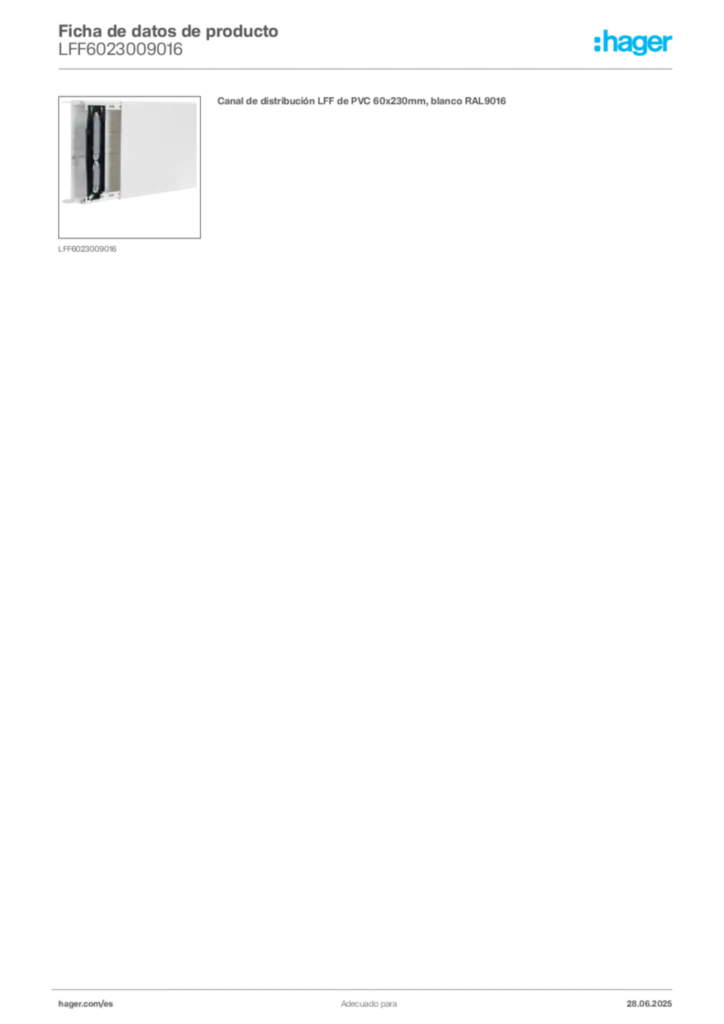Imagen Hager Ficha de datos de producto LFF6023009016 | Hager España