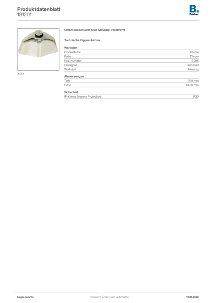 Bild Berker Produktdatenblatt 181201 | Hager Deutschland