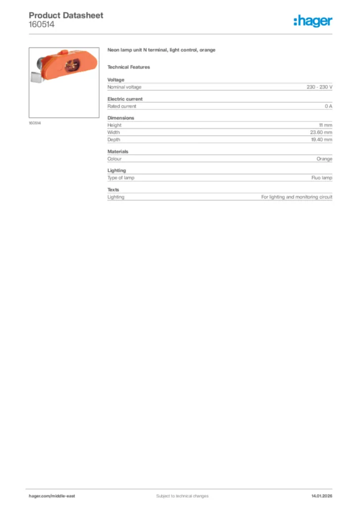 Image Hager Product data sheet 160514  | Hager