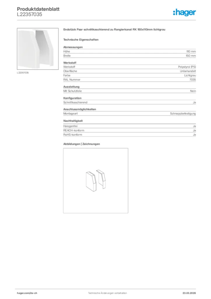 Bild Hager Produktdatenblatt L22357035 | Hager Schweiz