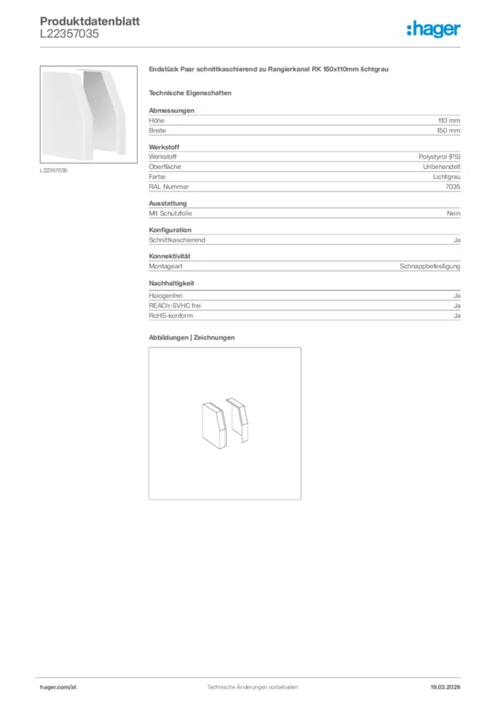 Bild Hager Produktdatenblatt L22357035 | Hager Deutschland