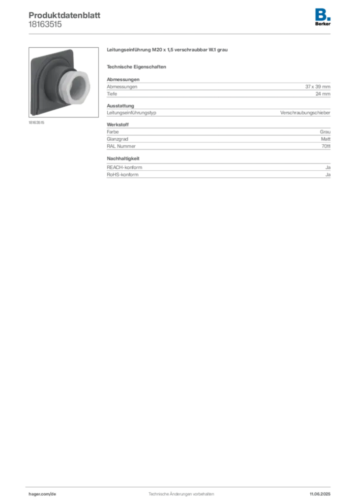 Bild Berker Produktdatenblatt 18163515 | Hager Deutschland