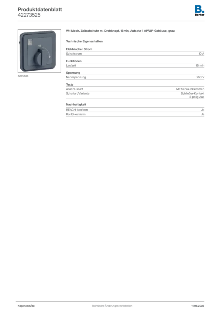 Berker Produktdatenblatt 42273525