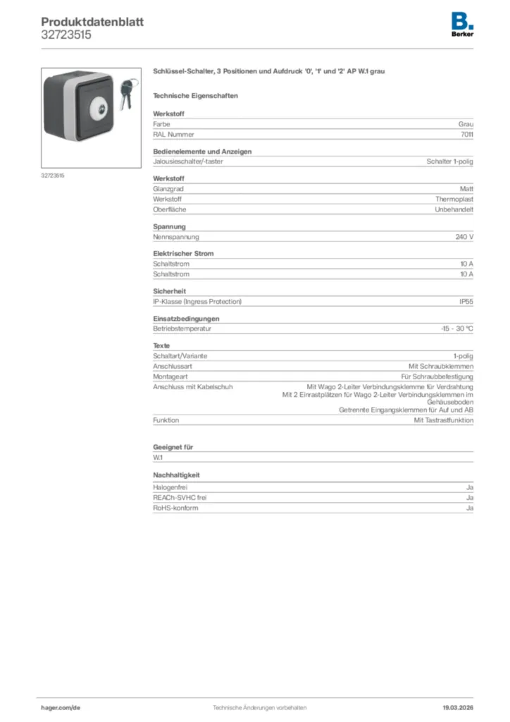 Bild Berker Produktdatenblatt 32723515 | Hager Deutschland