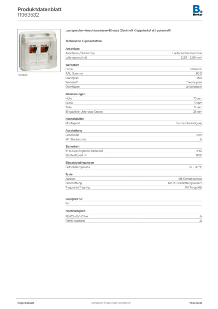 Bild Berker Produktdatenblatt 11963532 | Hager Deutschland