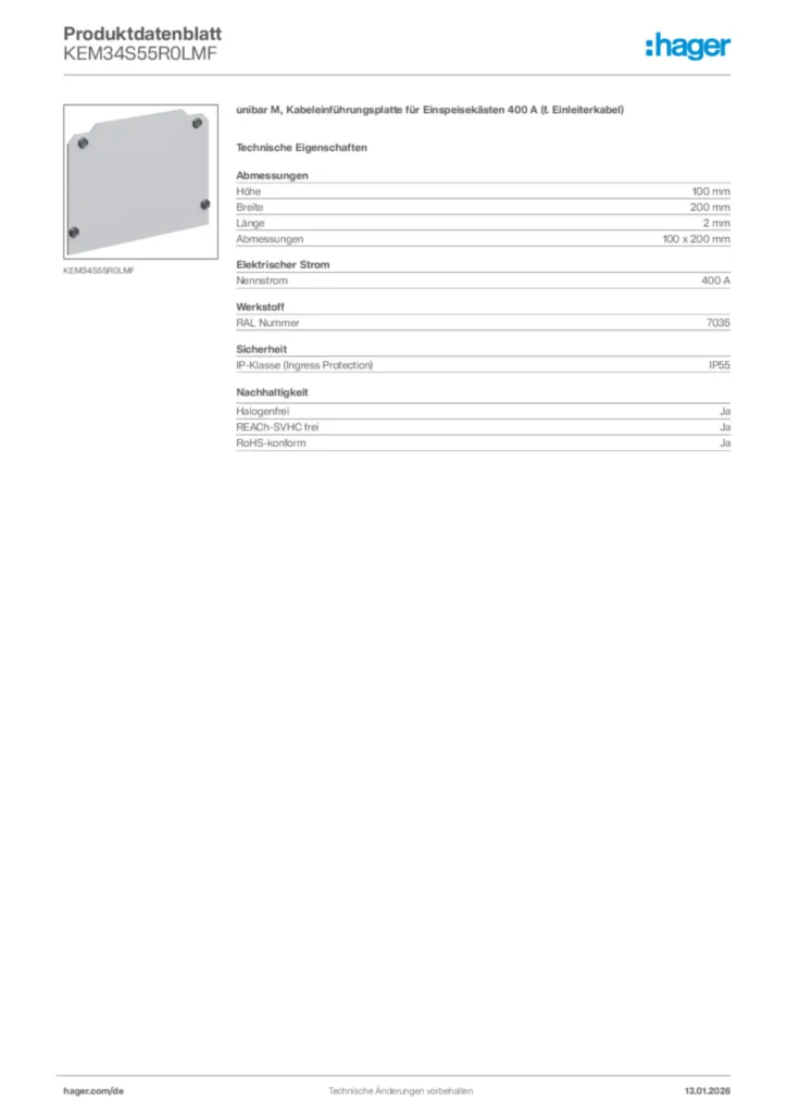Bild Hager Produktdatenblatt KEM34S55R0LMF | Hager Deutschland