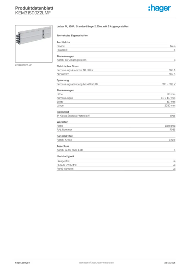Bild Hager Produktdatenblatt KEM31S00Z2LMF | Hager Deutschland