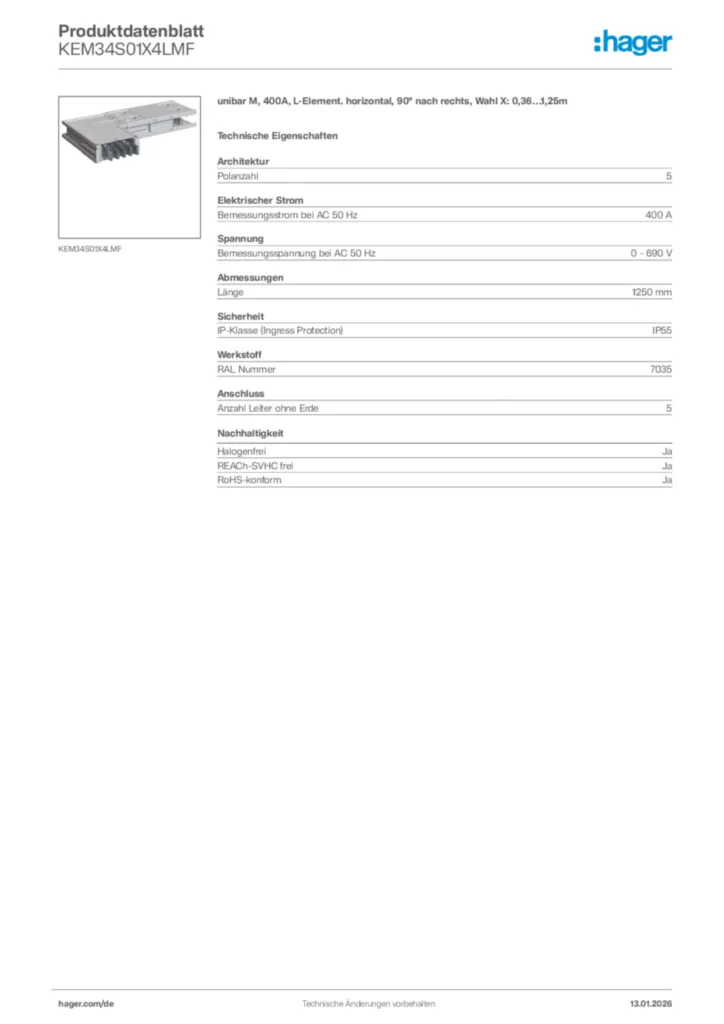 Hager Produktdatenblatt KEM34S01X4LMF