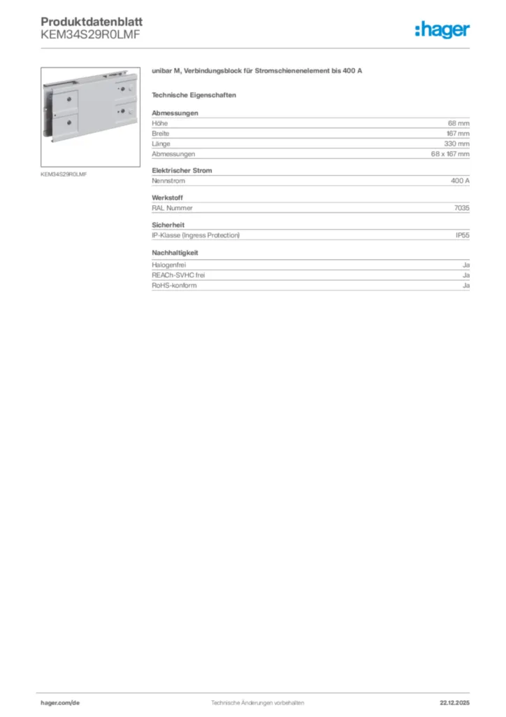Bild Hager Produktdatenblatt KEM34S29R0LMF | Hager Deutschland