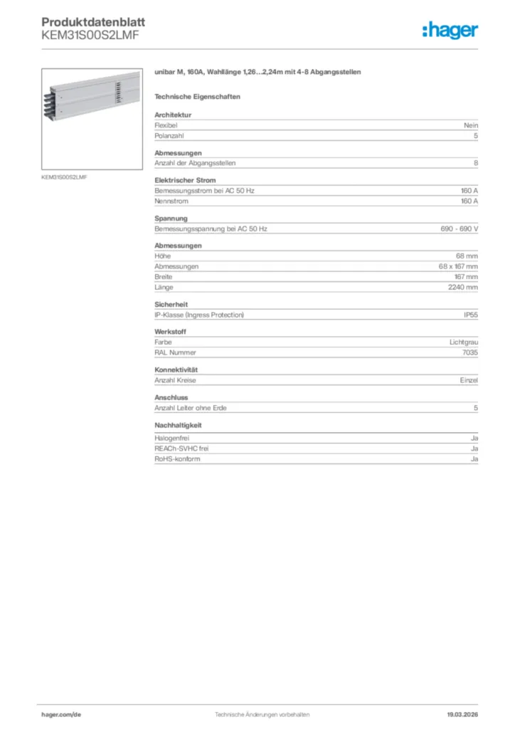 Bild Hager Produktdatenblatt KEM31S00S2LMF | Hager Deutschland