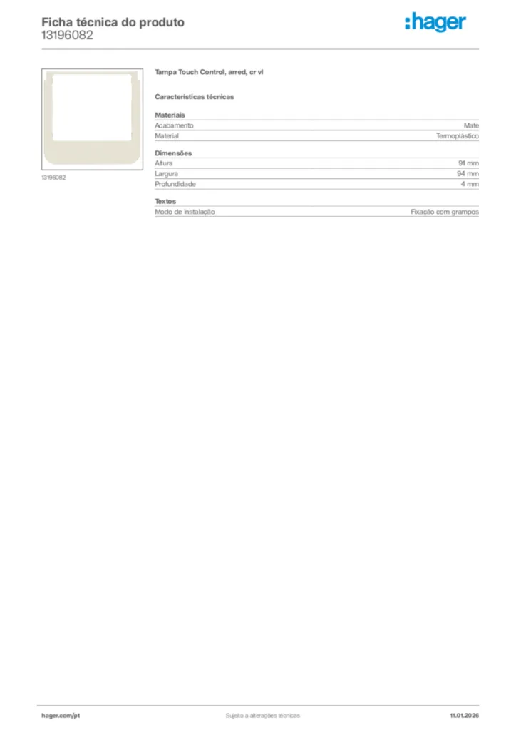Imagem Hager Ficha técnica do produto 13196082 | Hager Portugal