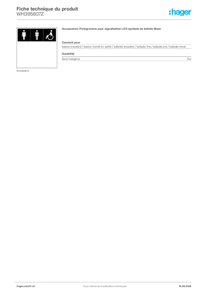 Image Hager Fiche technique du produit WH395607Z | Hager Suisse