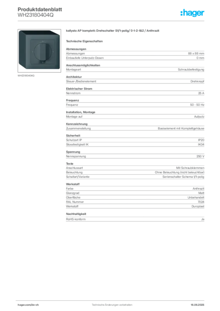 Bild Hager Produktdatenblatt WH23180404Q | Hager Schweiz