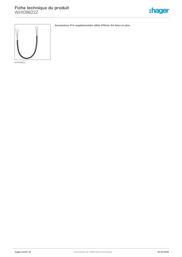 Image Hager Fiche technique du produit WH109622Z | Hager Suisse