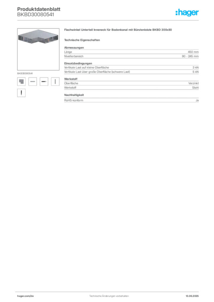 Bild Hager Produktdatenblatt BKBD30080541 | Hager Deutschland