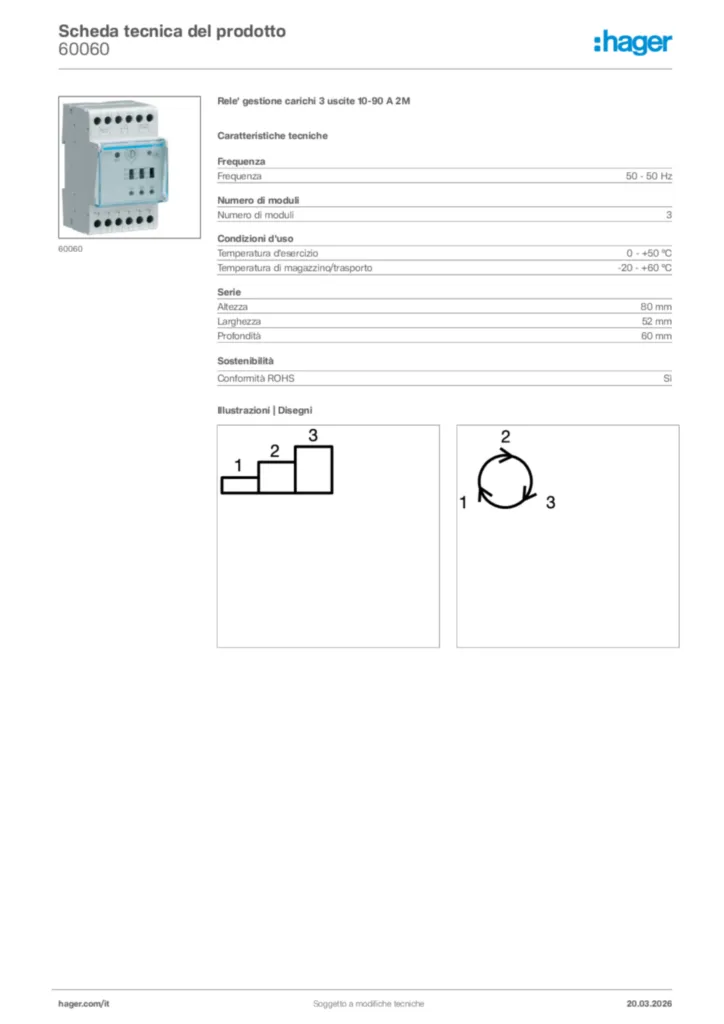 Immagine Hager Scheda tecnica del prodotto 60060 | Hager Italia