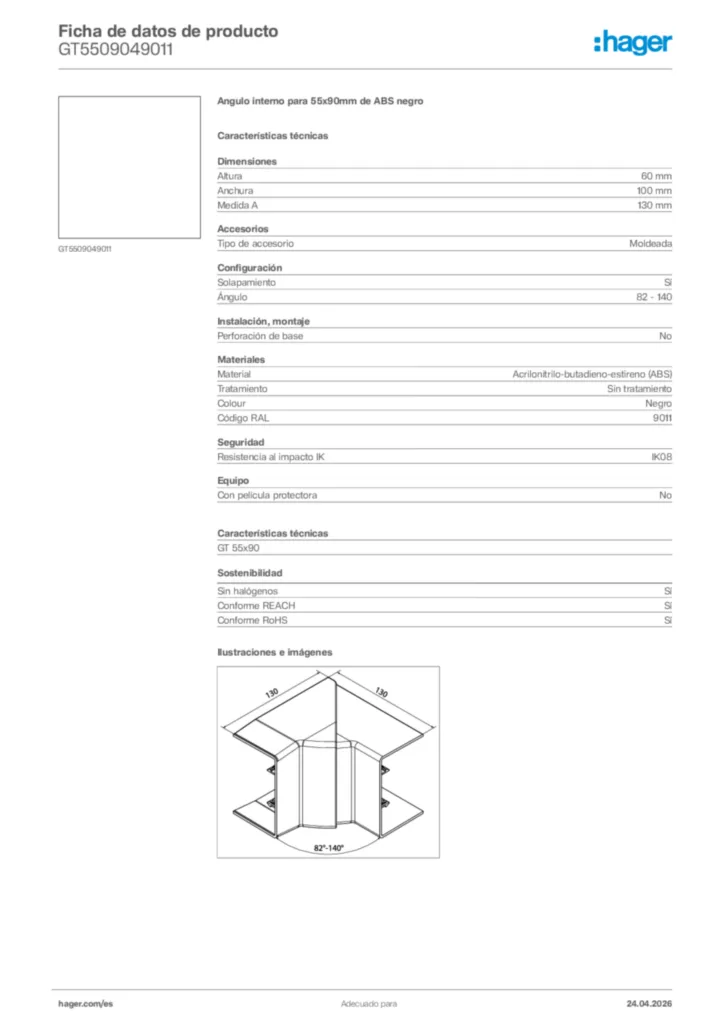 Imagen Hager Ficha de datos de producto GT5509049011 | Hager España