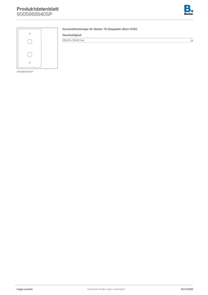 Bild Berker Produktdatenblatt 9005968540SP | Hager Deutschland