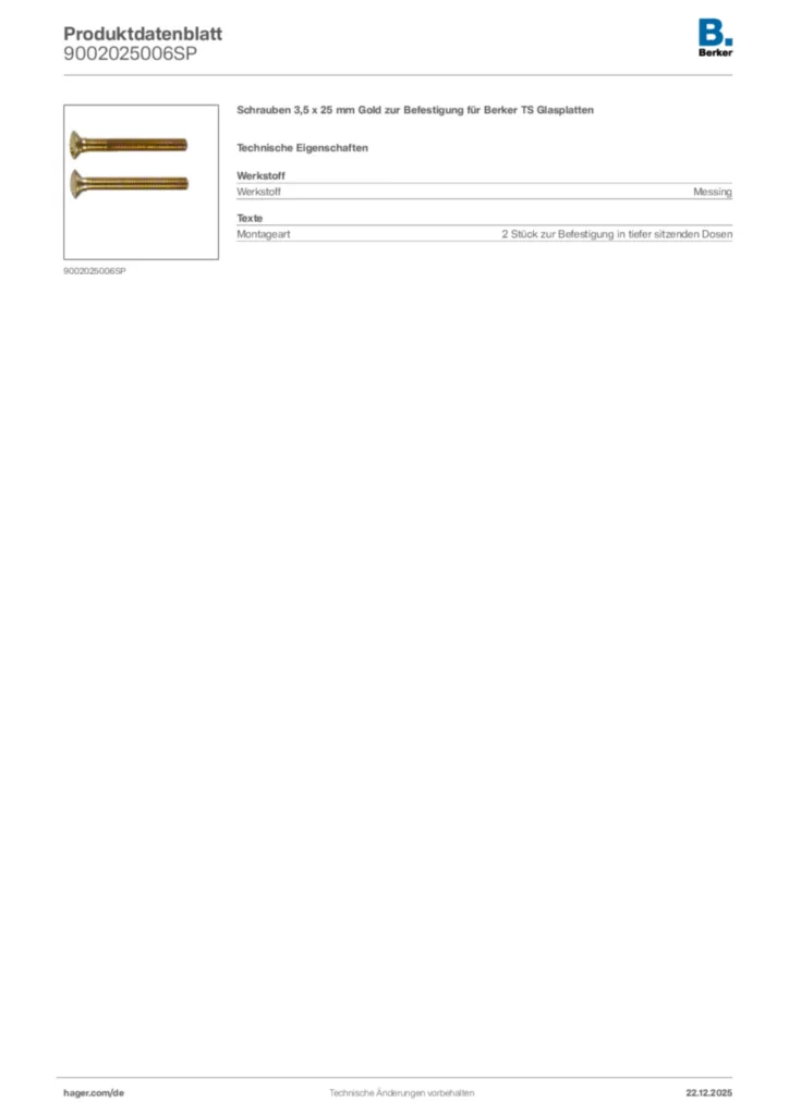 Bild Berker Produktdatenblatt 9002025006SP | Hager Deutschland