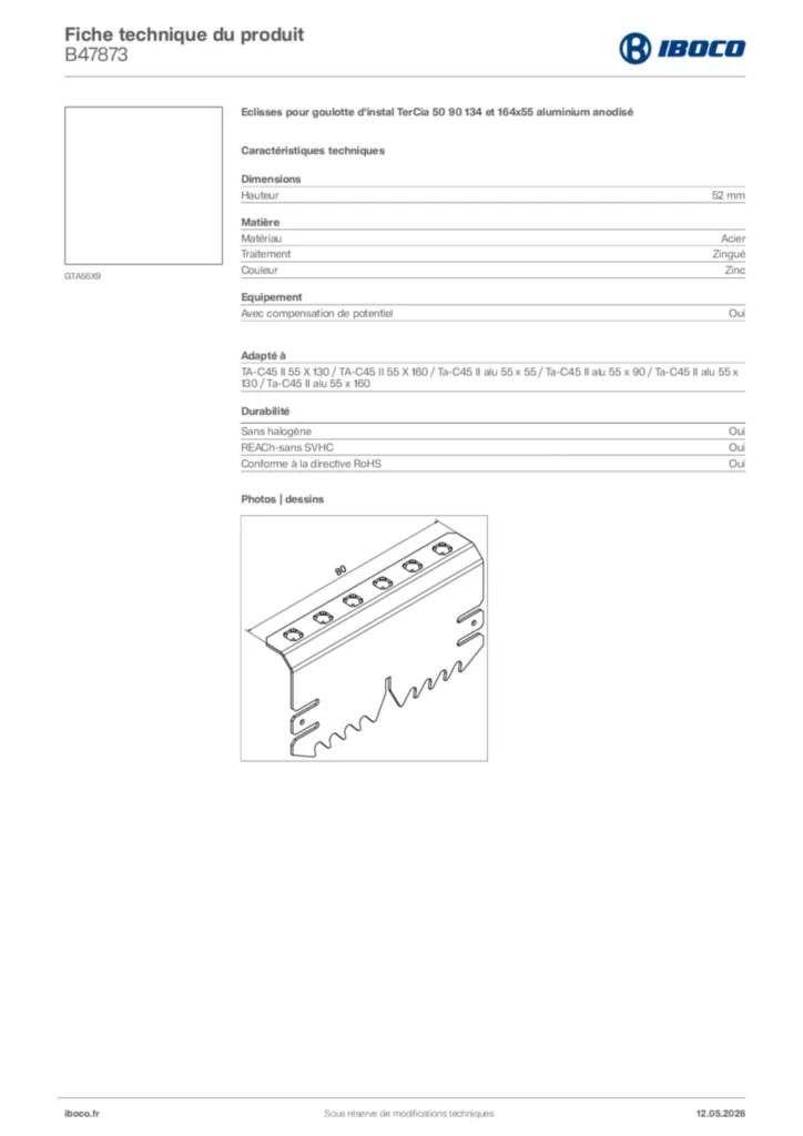 Image Iboco Fiche technique du produit B47873 | Hager France
