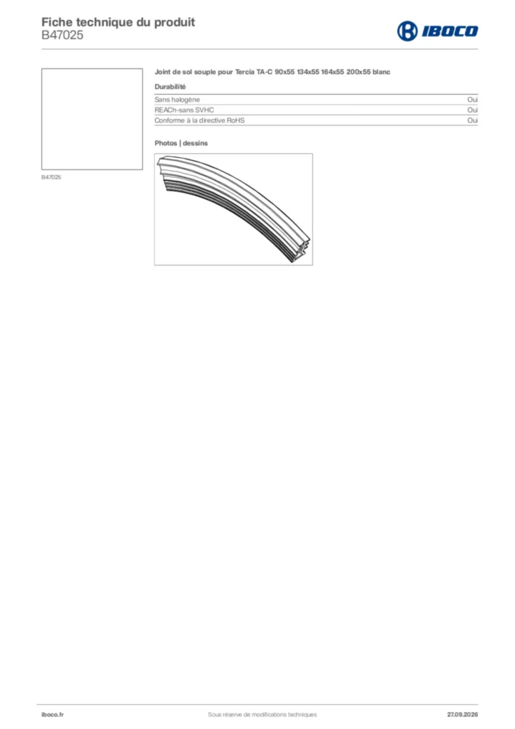 Image Iboco Fiche technique du produit B47025 | Hager France