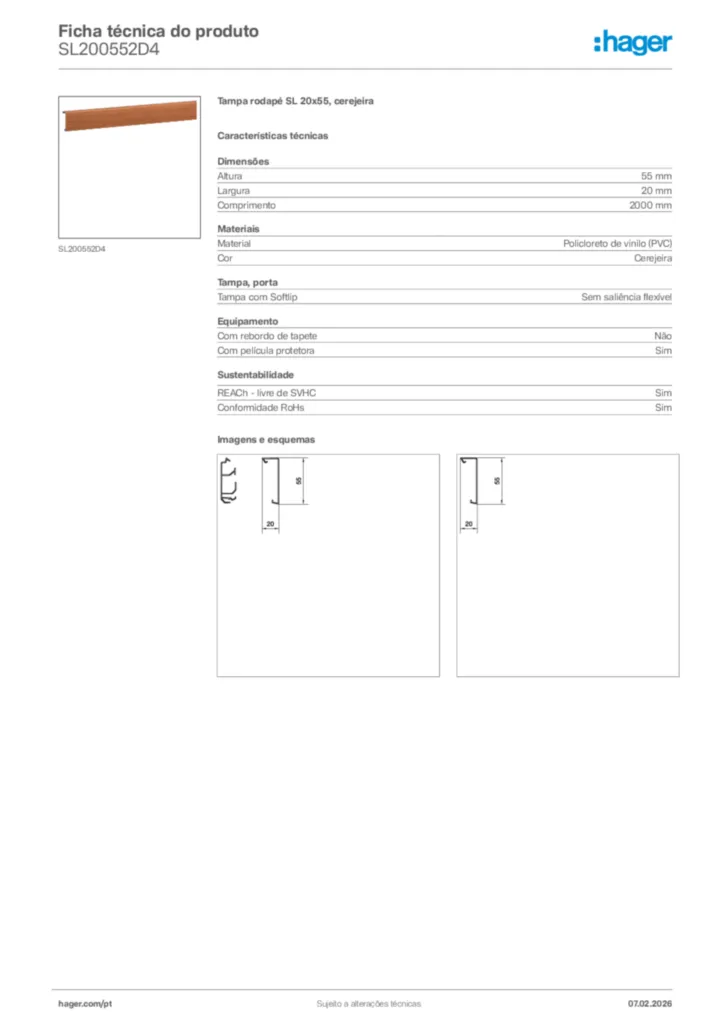 Imagem Hager Ficha técnica do produto SL200552D4 | Hager Portugal