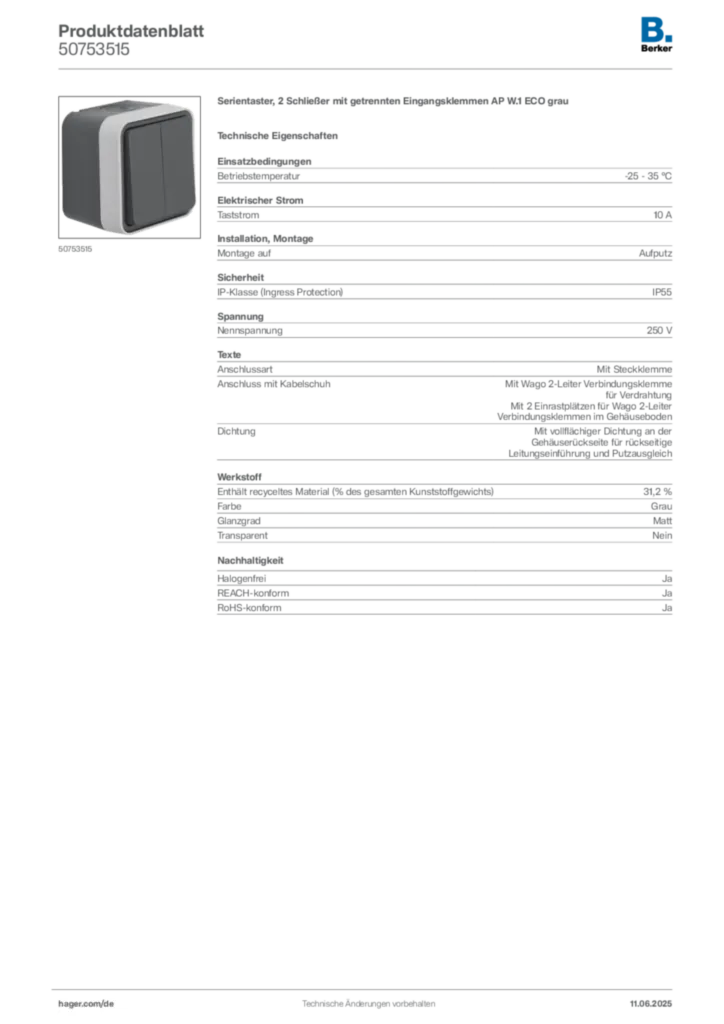 Berker Produktdatenblatt 50753515
