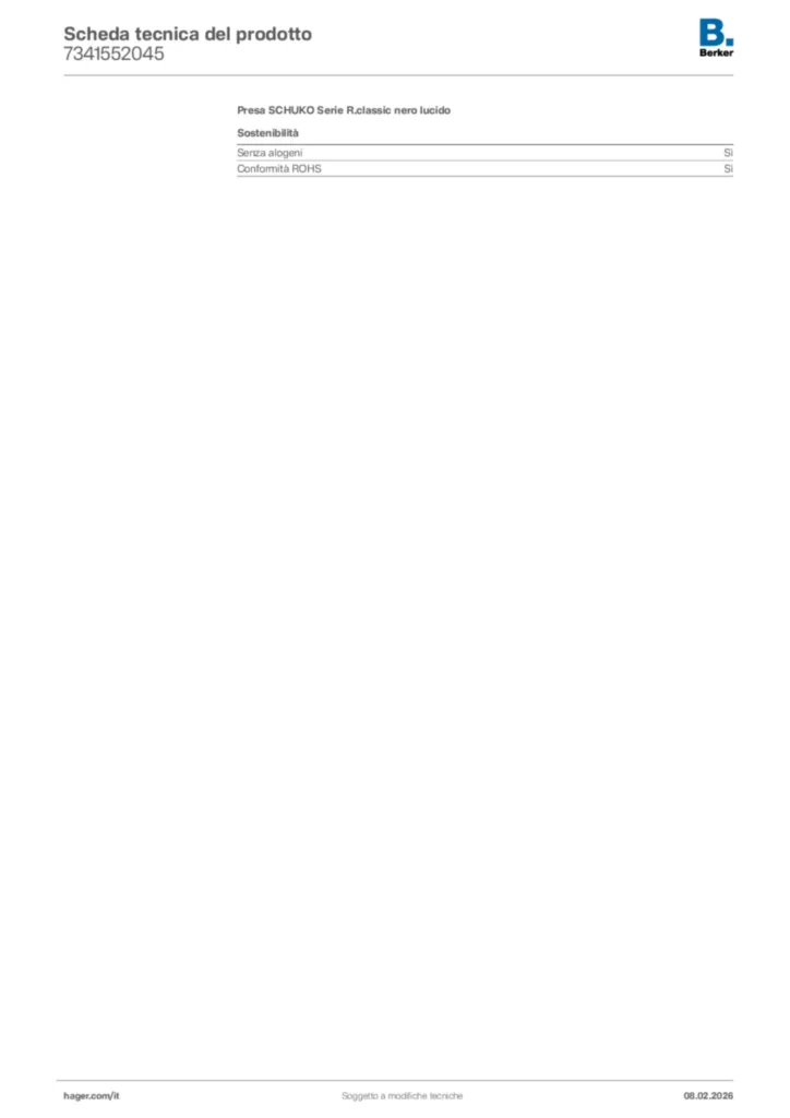 Immagine Berker Scheda tecnica del prodotto 7341552045 | Hager Italia
