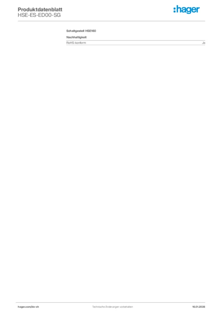 Bild Hager Produktdatenblatt HSE-ES-ED00-SG | Hager Schweiz
