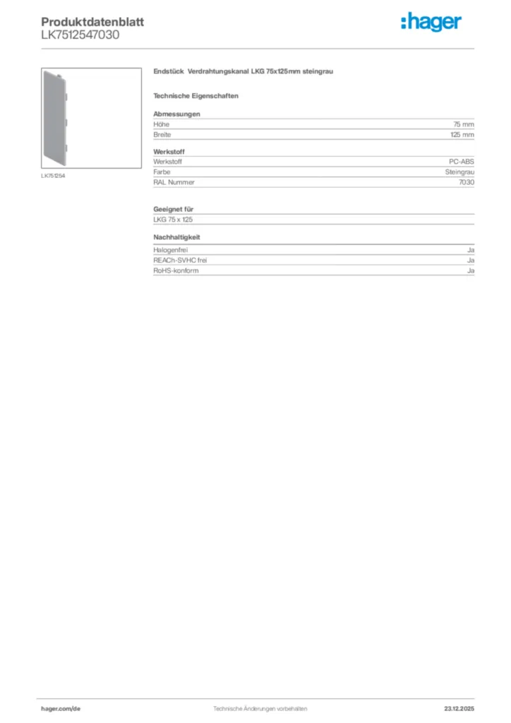 Bild Hager Produktdatenblatt LK7512547030 | Hager Deutschland