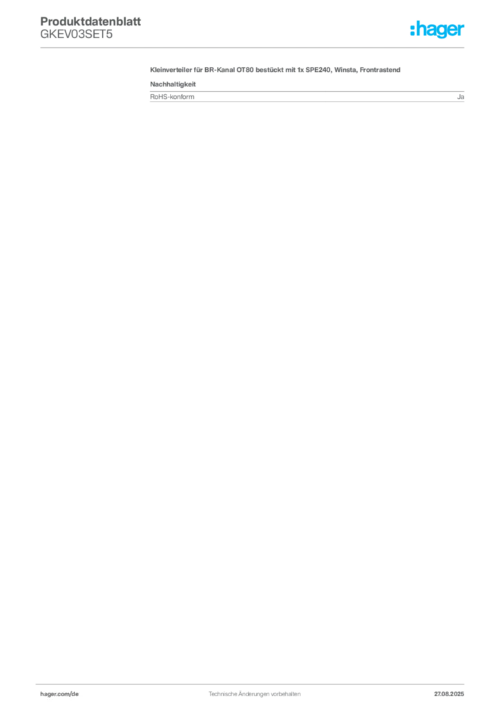 Bild Hager Produktdatenblatt GKEV03SET5 | Hager Deutschland