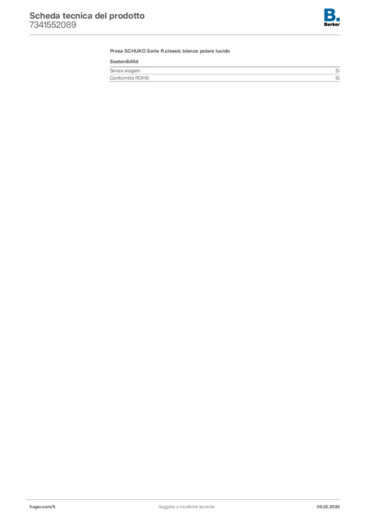 Immagine Berker Scheda tecnica del prodotto 7341552089 | Hager Italia
