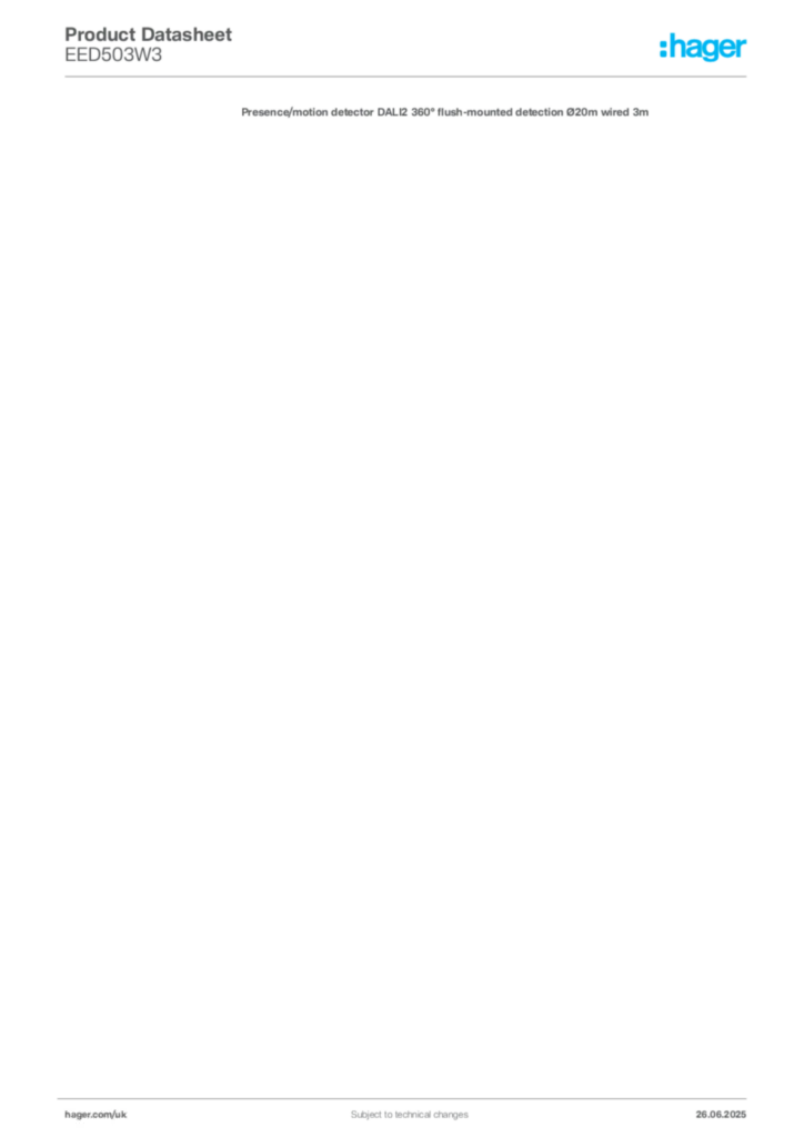 Image Hager Product data sheet EED503W3  | Hager