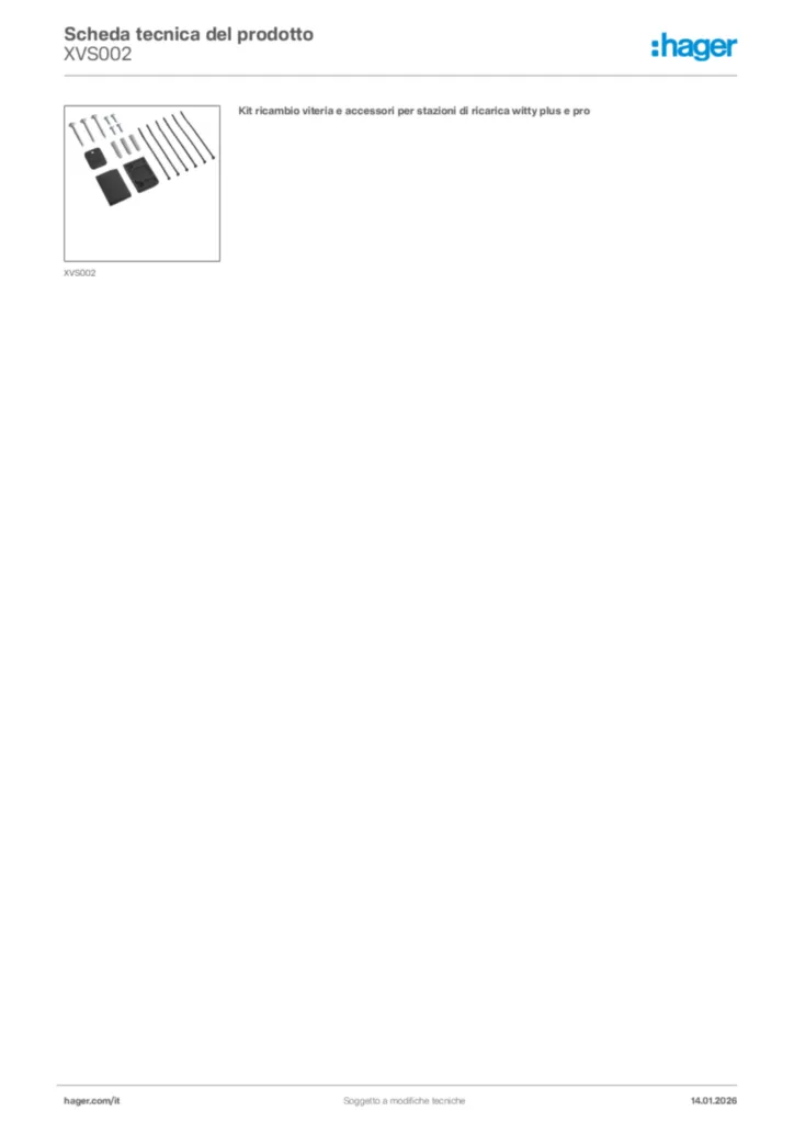 Immagine Hager Scheda tecnica del prodotto XVS002 | Hager Italia
