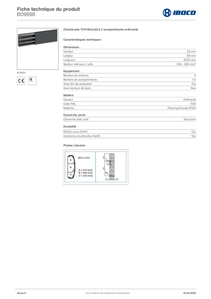 Image Iboco Fiche technique du produit B09698 | Hager France