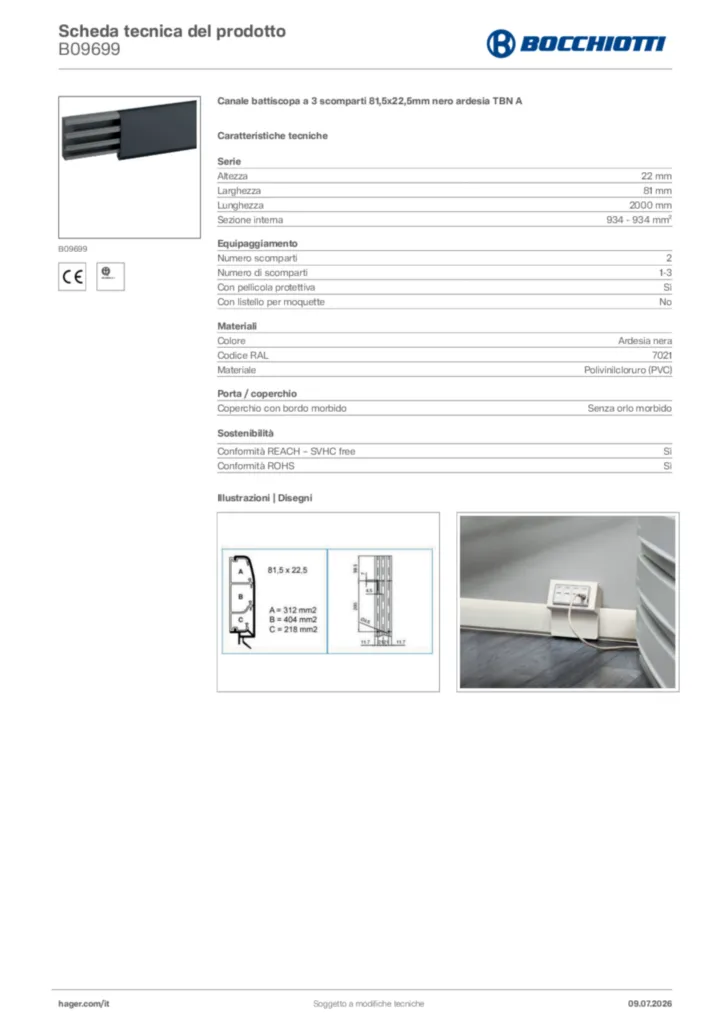 Immagine Bocchiotti Scheda tecnica del prodotto B09699 | Hager Italia